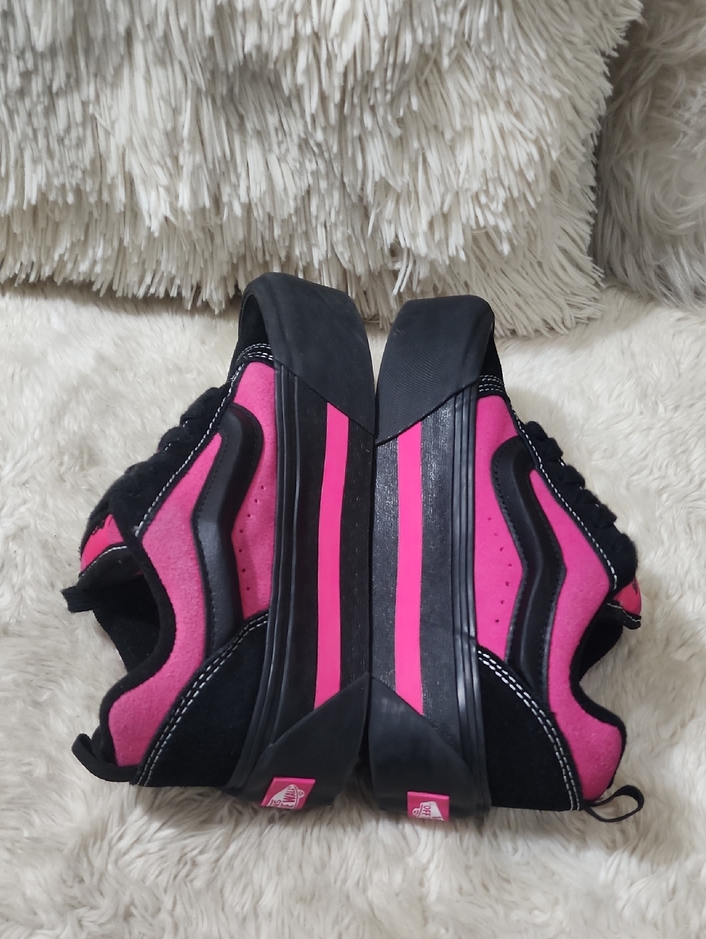 Vans Knu Stack Platform Skate Shoes Sneakers Black Pink - Picture 7 of 12